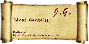 Járai Gergely névjegykártya